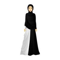 karakter van een mooi moslim vrouw vervelend hijab in staand positie. vector