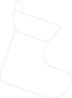 dun lijn beroerte icoon van hangende sok in vlak stijl. vector