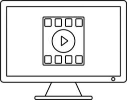 illustratie van TV scherm met video icoon. vector