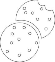zwart lijn kunst illustratie van koekjes versierd stippen. vector