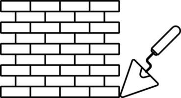 illustratie van maken muur met troffel. vector