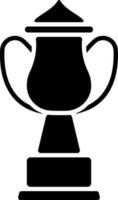 zwart en wit kampioen trofee kop icoon in vlak stijl. vector