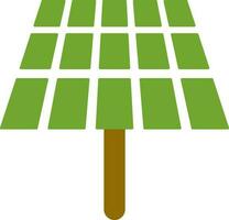 groen en bruin zonne- paneel icoon voor zonne- energie concept. vector