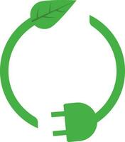 groen blad en plug Aan wit achtergrond. vector