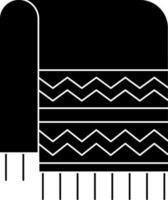 zwart en wit deken icoon in vlak stijl. vector