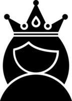 illustratie van koningin glyph icoon. vector