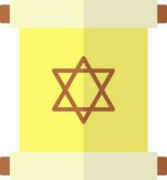 rol Joods geschriften icoon in vlak stijl. vector