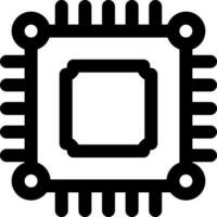 lijn kunst microchip icoon in vlak stijl. vector