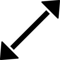 dubbele diagonaal pijl glyph teken of symbool. vector