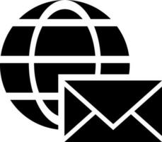 Internationale e-mail concept icoon in vlak stijl. vector