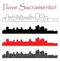 Sacramento Californië stadssilhouet vector