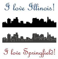 Illinois Springfield stadssilhouet vector