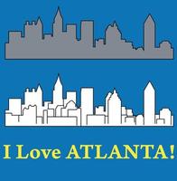 georgia atlanta stad silhouet vector