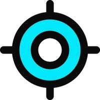 tandrad of instelling icoon in blauw en zwart kleur. vector