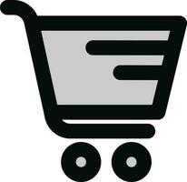 boodschappen doen kar of trolley icoon grijs en zwart kleur. vector