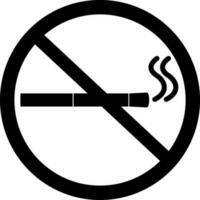 vector illustratie van Nee roken teken in zwart kleur.
