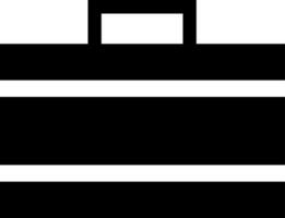 vlak stijl zwart en wit koffer icoon. vector