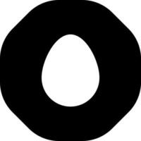 zwart en wit gebakken ei icoon in vlak stijl. vector