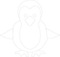 pinguïn karakter gemaakt met zwart lijn hartinfarct. vector