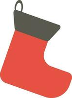 rood en grijs icoon van hangende sok in vlak stijl. vector