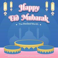 sociaal media banier eid mubarak. eid thema. de gezegend maand. Cairo. Istanbul. kalkoen. arabier. vector. selamat idul fitri vector