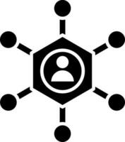 gebruiker netwerken of verbinding glyph icoon. vector
