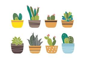 verschillende soorten cactussen geïsoleerd van een witte achtergrond vector