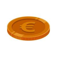 euro munt bronzen geld vector