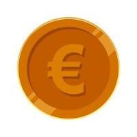 euro munt bronzen geld vector