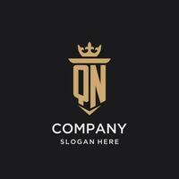 qn monogram met middeleeuws stijl, luxe en elegant eerste logo ontwerp vector