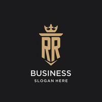 rr monogram met middeleeuws stijl, luxe en elegant eerste logo ontwerp vector