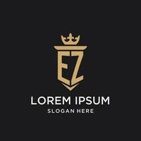 ez monogram met middeleeuws stijl, luxe en elegant eerste logo ontwerp vector