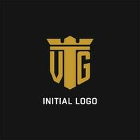 vg eerste logo met schild en kroon stijl vector