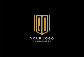 qo monogram logo met meetkundig schild icoon ontwerp vector