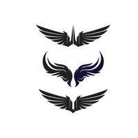 falcon logo sjabloon, vector zwarte vleugels