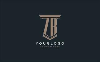 zb eerste logo met pijler stijl, luxe wet firma logo ontwerp ideeën vector