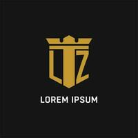 lz eerste logo met schild en kroon stijl vector