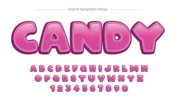 afgeronde roze cartoon typografie vector