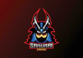 samurai gaming logo ontwerp mascotte vector