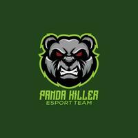 panda moordenaar logo ontwerp mascotte esport gaming vector