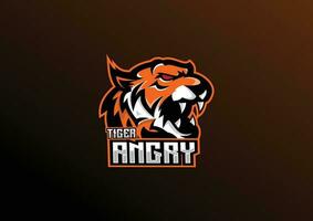 boos tijger logo gaming esport mascotte ontwerp vector