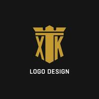 xk eerste logo met schild en kroon stijl vector