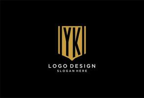 yk monogram logo met meetkundig schild icoon ontwerp vector