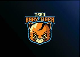 baby tijger logo ontwerp gaming esport vector