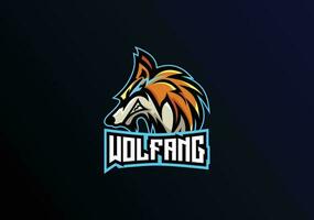 wolf hoofd esport logo gaming mascotte vector