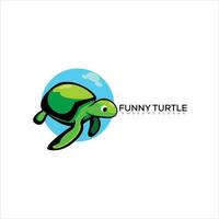 grappig schildpad logo ontwerp mascotte kleurrijk vector