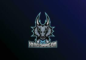 koning draak logo esport ontwerp mascotte vector