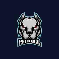 pitbull hoofd logo esport team ontwerp gaming mascotte vector