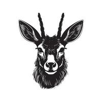 muskus hert, wijnoogst logo lijn kunst concept zwart en wit kleur, hand- getrokken illustratie vector