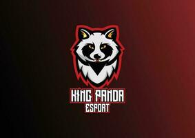 koning panda logo esport ontwerp mascotte vector